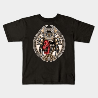 Samurai With Hannya Mask Illustration Kids T-Shirt